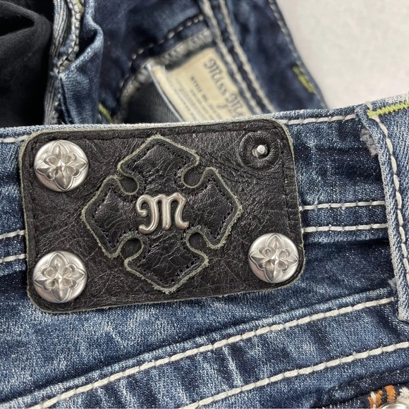 Miss Me Girls Capris Size 12 JK5701P4 Stud Embellished Bling Peace Signs *Read - Picture 5 of 13